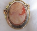 Cameo Brooch in Silver and Gold