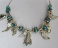 Flower Necklace with Turquoise