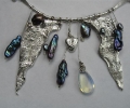 Necklace with Black Pearls and Moonstone