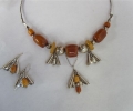 Necklace and Earrings with Amber
